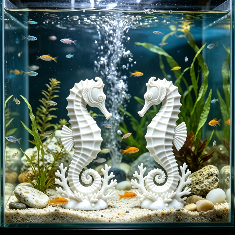 Aquarium Planting Ideas - 2Pcs 해마 산호 인형 세트 3D