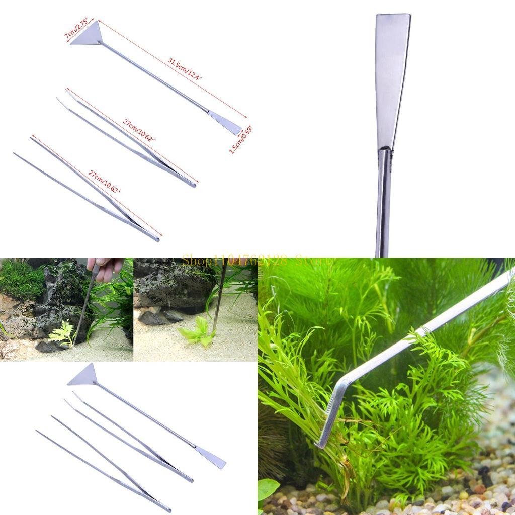 Planted Aquarium Tool Kit - 3팩 수족관 족집게 주걱 도구 스테인레스