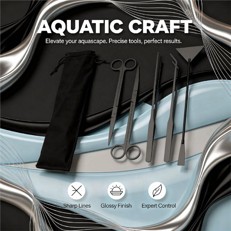 TFORU-롱 블랙 스테인리스 스틸 아쿠아스케이핑 도구 - Planted Aquarium Tool Kit 리뷰 및 가격