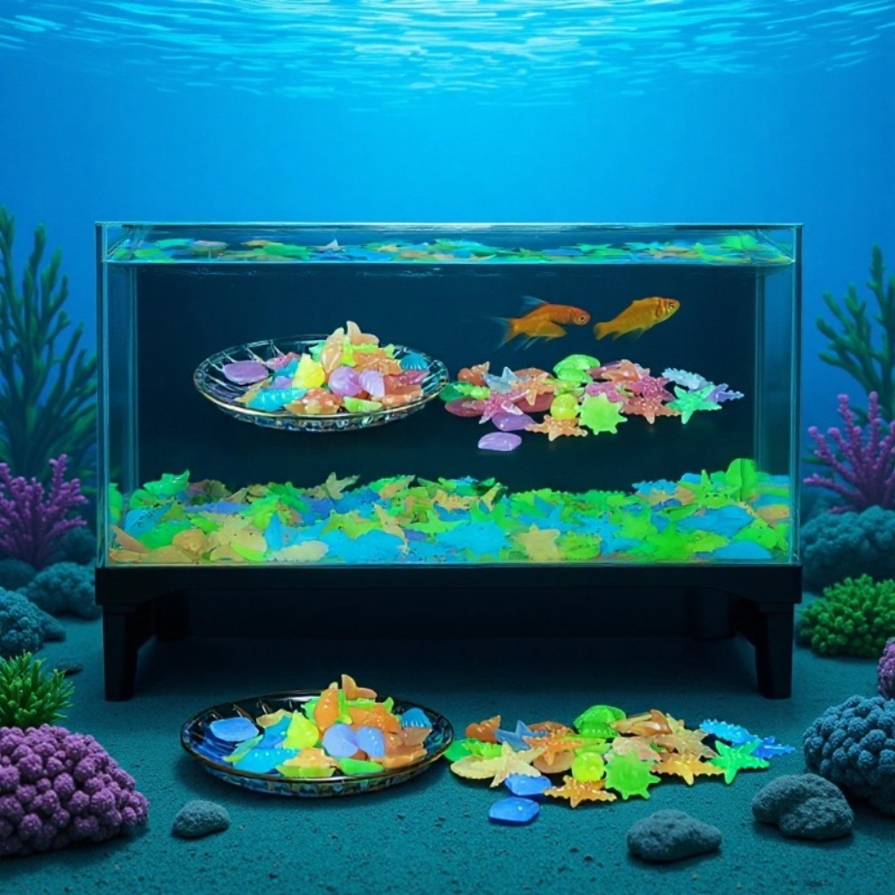 빛나는 해양석, 형광 조개껍데기, 화려한 불가사리 -  - Aquarium Planting Ideas 리뷰 및 가격