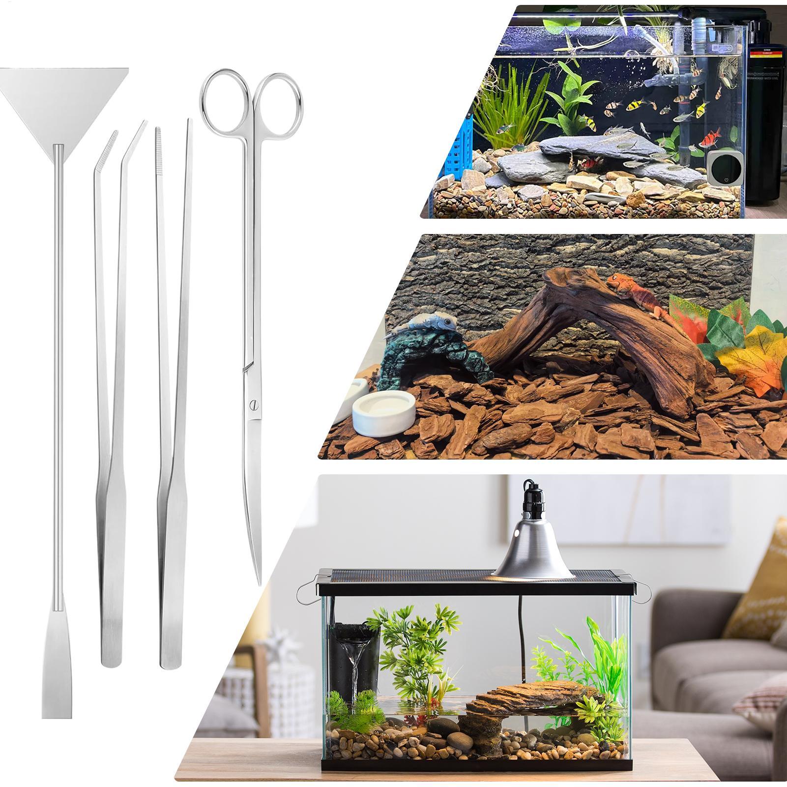 4종 수족관 도구 키트 스테인리스 스틸 어항 청소 세트 - Planted Aquarium Tool Kit 리뷰 및 가격